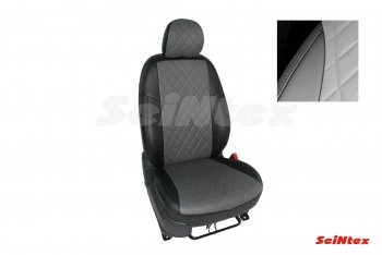 Чехлы для сидений Seintex (экокожа) Ромб Chevrolet Aveo  T300 (2011-2015) седан, хэтчбек (черно-серый)