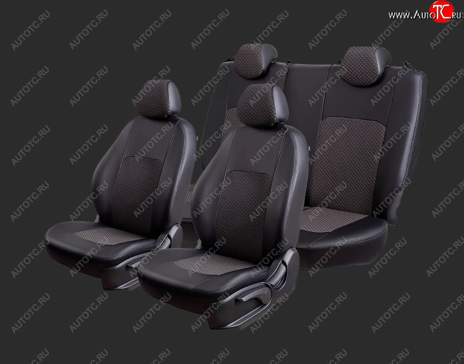 5 899 р. Чехлы для сидений Lord Autofashion Турин (экокожа/жаккард, спинка 60/40, 2 Г-образных подголовника) Chevrolet Aveo T300 хэтчбек (2011-2015) (Черный, вставка жаккард Чёрный Мокка)  с доставкой в г. Майкоп