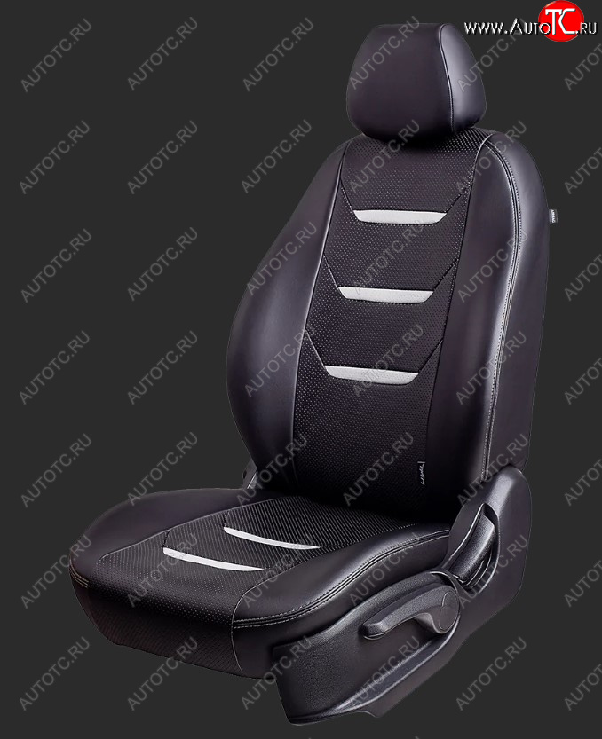 7 799 р. Чехлы для сидений Lord Autofashion Турин 2 (экокожа, спинка 60/40, 2 Г-образных подголовника)  Chevrolet Aveo  T300 (2011-2015) седан, хэтчбек (Черный/Черный/Белый/Белый)  с доставкой в г. Майкоп