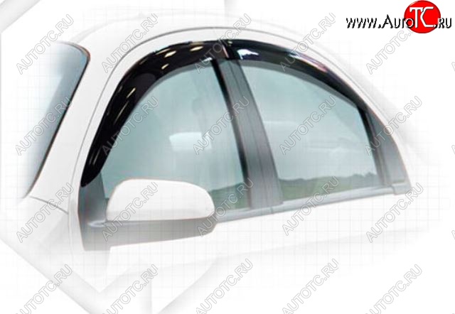 2 199 р. Дефлектора окон CA-Plastiс Chevrolet Aveo T250 седан рестайлинг (2006-2011) (Classic полупрозрачный, Без хром.молдинга)  с доставкой в г. Майкоп
