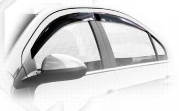 3 209 р. Дефлектора окон CA-Plastiс Chevrolet Aveo T300 седан (2011-2015) (серия Classic полупрозрачный, без хром. молдинга , Chrome base )  с доставкой в г. Майкоп. Увеличить фотографию 2