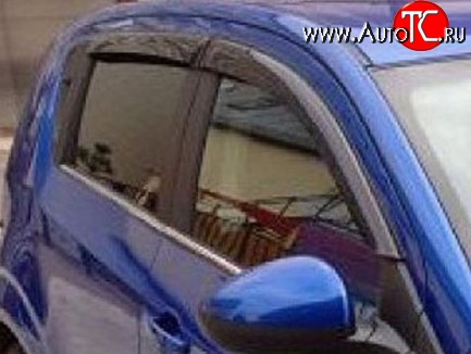 999 р. Комплект дефлекторов окон (ветровиков) 4 шт. (5 дв.) Russtal Chevrolet Aveo T300 хэтчбек (2011-2015)  с доставкой в г. Майкоп