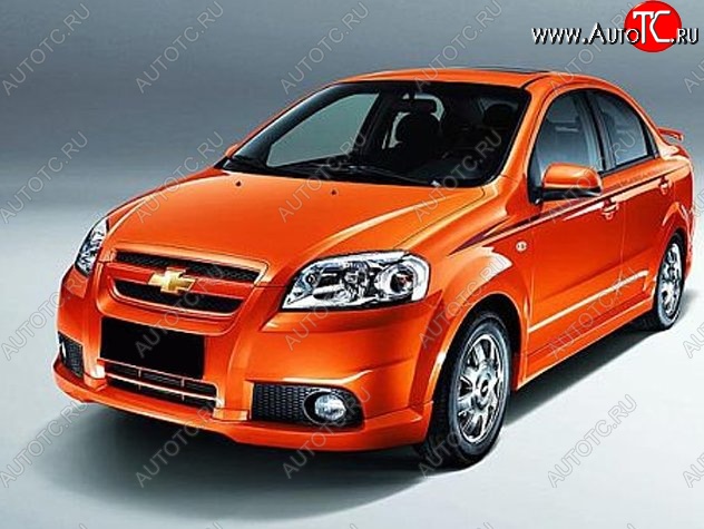 4 499 р. Накладка на передний бампер CT Chevrolet Aveo T250 седан рестайлинг (2006-2011) (Неокрашенная)  с доставкой в г. Майкоп