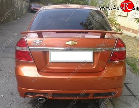 4 499 р. Накладка на задний бампер CT Chevrolet Aveo T250 седан рестайлинг (2006-2011) (Неокрашенная)  с доставкой в г. Майкоп
