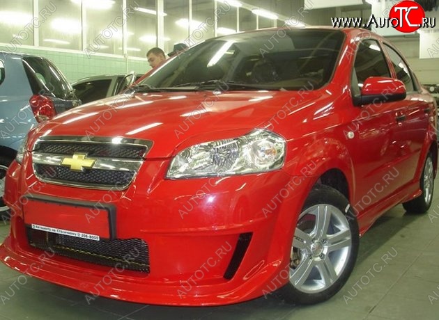 7 199 р. Передний бампер CT Chevrolet Aveo T250 седан рестайлинг (2006-2011) (Неокрашенный)  с доставкой в г. Майкоп