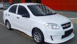 4 599 р. Пороги накладки CT Chevrolet Aveo T250 седан рестайлинг (2006-2011) (Неокрашенные)  с доставкой в г. Майкоп. Увеличить фотографию 2