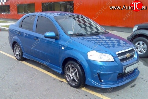 4 599 р. Пороги накладки CT Chevrolet Aveo T250 седан рестайлинг (2006-2011) (Неокрашенные)  с доставкой в г. Майкоп