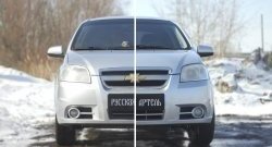 1 099 р. Защитная сетка решетки переднего бампера RA Chevrolet Aveo T250 седан рестайлинг (2006-2011)  с доставкой в г. Майкоп. Увеличить фотографию 2