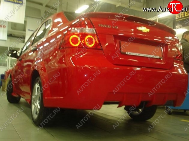 7 199 р. Задний бампер CT Chevrolet Aveo T250 седан рестайлинг (2006-2011) (Неокрашенный)  с доставкой в г. Майкоп