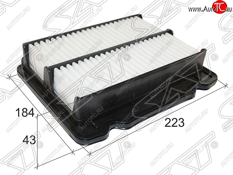 261 р. Фильтр воздушный двигателя SAT (223*184*43)  Chevrolet Aveo  T250 (2006-2011), Chevrolet Kalos (2002-2008), Ravon Nexia R3 (2016-2020)  с доставкой в г. Майкоп