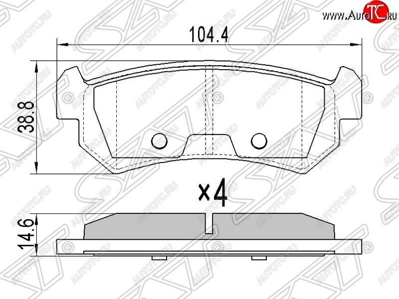 629 р. Колодки тормозные SAT (задние) Chevrolet Lacetti седан (2002-2013)  с доставкой в г. Майкоп