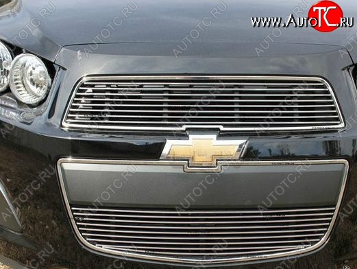 5 499 р. Декоративные вставки решетки радиатора и переднего бампера CT Chevrolet Aveo T300 седан (2011-2015) (Неокрашенная)  с доставкой в г. Майкоп