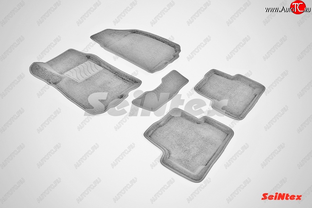 6 449 р. Износостойкие коврики в салон SeiNtex Premium 3D 4 шт. (ворсовые, черные) Chevrolet Aveo T300 седан (2011-2015)  с доставкой в г. Майкоп
