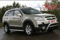 18 314 р. Защита переднего бампера Souz-96 (d76) Chevrolet Captiva  дорестайлинг (2006-2011)  с доставкой в г. Майкоп. Увеличить фотографию 2