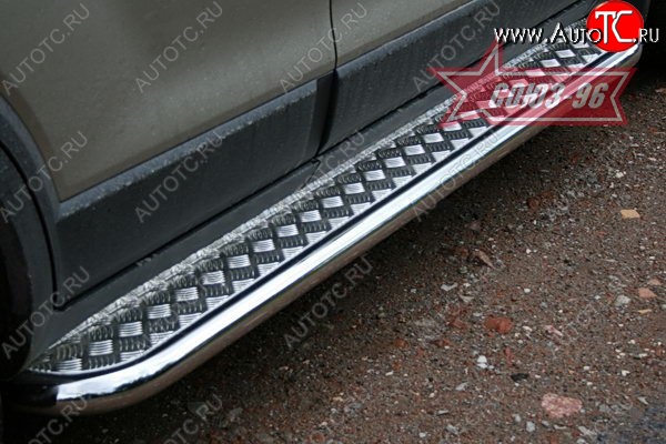 13 994 р. Защита порогов с листом Souz-96 (d60). Chevrolet Captiva  дорестайлинг (2006-2011)  с доставкой в г. Майкоп