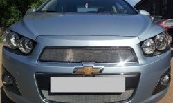 3 199 р. Сетка на бампер Russtal (хром) Chevrolet Captiva 2-ой рестайлинг (2013-2016)  с доставкой в г. Майкоп. Увеличить фотографию 2