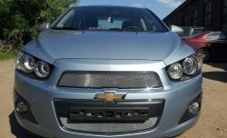 3 199 р. Сетка на бампер Russtal (хром) Chevrolet Captiva 2-ой рестайлинг (2013-2016)  с доставкой в г. Майкоп. Увеличить фотографию 3
