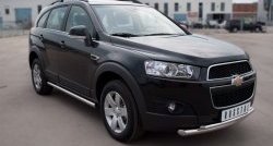 18 399 р. Защита переднего бампера (2 трубыØ63 и 42 мм, нержавейка) SLITKOFF  Chevrolet Captiva (2006-2011)  дорестайлинг  с доставкой в г. Майкоп. Увеличить фотографию 4