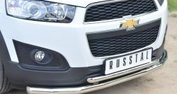 18 399 р. Защита переднего бампера (2 трубыØ63 и 42 мм, нержавейка) SLITKOFF  Chevrolet Captiva (2013-2016) 2-ой рестайлинг  с доставкой в г. Майкоп. Увеличить фотографию 2