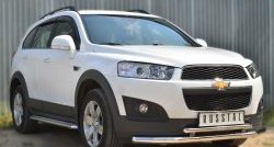 18 399 р. Защита переднего бампера (2 трубыØ63 и 42 мм, нержавейка) SLITKOFF  Chevrolet Captiva (2013-2016) 2-ой рестайлинг  с доставкой в г. Майкоп. Увеличить фотографию 4