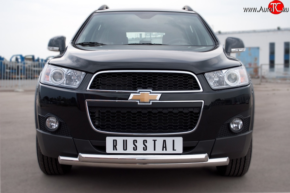 18 799 р. Защита переднего бампера (2 трубыØ63 мм, нержавейка) SLITKOFF Chevrolet Captiva 1-ый рестайлинг (2011-2013)  с доставкой в г. Майкоп