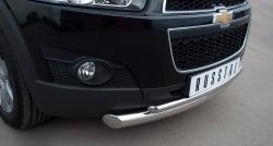 18 699 р. Защита переднего бампера (2 трубыØ76 и 42 мм, нержавейка) SLITKOFF Chevrolet Captiva 1-ый рестайлинг (2011-2013)  с доставкой в г. Майкоп. Увеличить фотографию 2