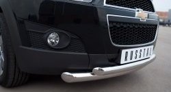 18 899 р. Защита переднего бампера (2 трубыØ76 и 63 мм, нержавейка) SLITKOFF Chevrolet Captiva 1-ый рестайлинг (2011-2013)  с доставкой в г. Майкоп. Увеличить фотографию 2