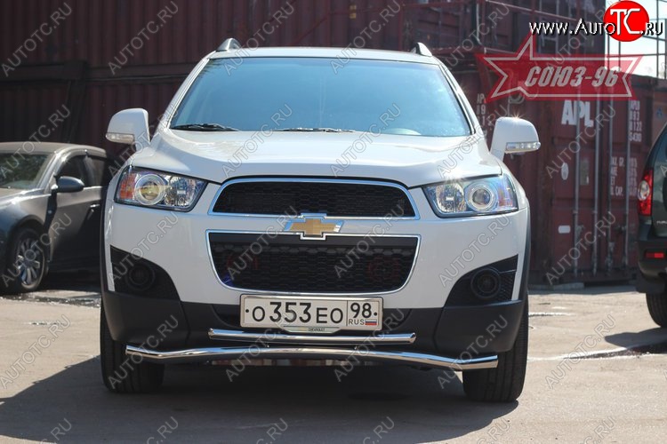22 679 р. Защита переднего бампера одинарная Souz-96 Premium (d60/42) Chevrolet Captiva 1-ый рестайлинг (2011-2013)  с доставкой в г. Майкоп