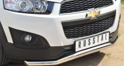 15 449 р. Защита переднего бампера (Ø63 мм волна, нержавейка) SLITKOFF Chevrolet Captiva 2-ой рестайлинг (2013-2016)  с доставкой в г. Майкоп. Увеличить фотографию 2