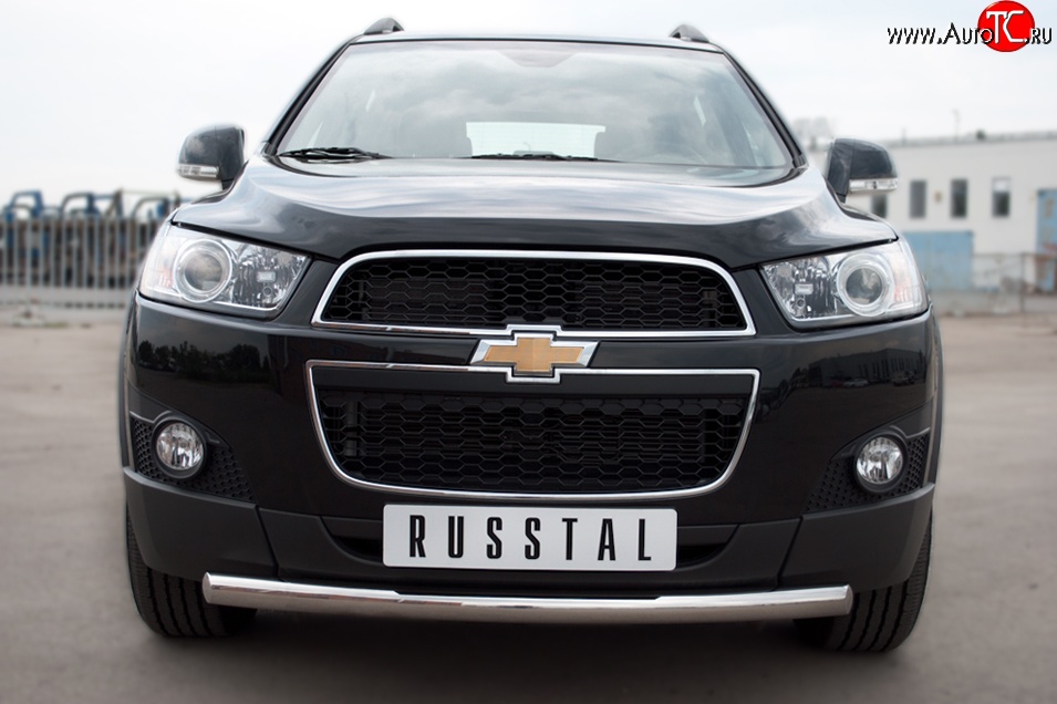 15 349 р. Одинарная защита переднего бампера диаметром 63 мм SLITKOFF Chevrolet Captiva 1-ый рестайлинг (2011-2013)  с доставкой в г. Майкоп