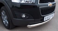 15 549 р. Одинарная защита переднего бампера диаметром 76 мм SLITKOFF Chevrolet Captiva 1-ый рестайлинг (2011-2013)  с доставкой в г. Майкоп. Увеличить фотографию 2