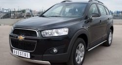 12 499 р. Защита переднего бампера (Ø75х42 мм, нержавейка) Russtal Chevrolet Captiva 1-ый рестайлинг (2011-2013)  с доставкой в г. Майкоп. Увеличить фотографию 4