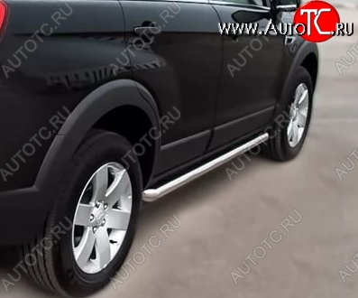 13 299 р. Защита порогов из круглой трубы диаметром 63 мм Russtal Chevrolet Captiva 1-ый рестайлинг (2011-2013)  с доставкой в г. Майкоп