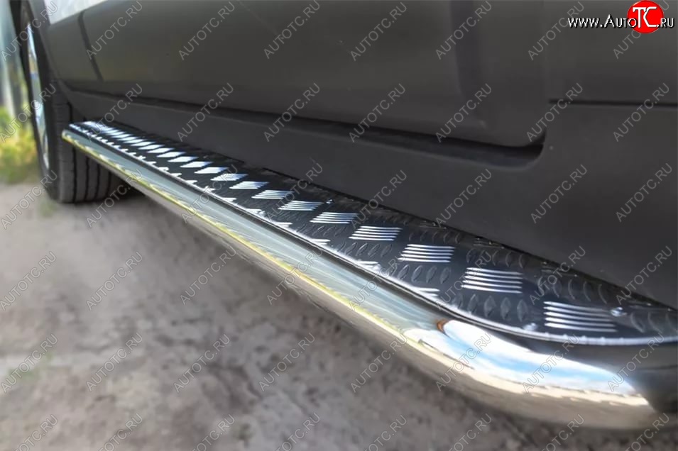 35 549 р. Широкая защита порогов с трубой диаметром 42 мм SLITKOFF v3  Chevrolet Captiva (2013-2016) 2-ой рестайлинг  с доставкой в г. Майкоп