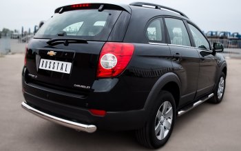 15 599 р. Защита порогов из трубы d76 мм с пластиковыми вставками для ног Russtal v3 Chevrolet Captiva 1-ый рестайлинг (2011-2013)  с доставкой в г. Майкоп. Увеличить фотографию 2