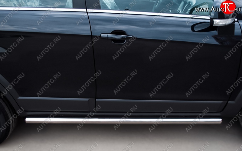 13 299 р. Защита порогов из круглой трубы d63 мм Russtal v3 Chevrolet Captiva 1-ый рестайлинг (2011-2013)  с доставкой в г. Майкоп
