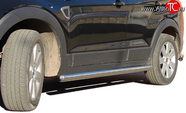 11 899 р. Защита порогов d76 мм Металл Дизайн Chevrolet Captiva 1-ый рестайлинг (2011-2013) (полированная нержавейка)  с доставкой в г. Майкоп