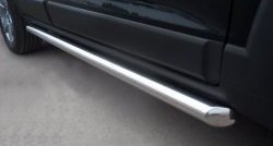 52 999 р. Защита порогов из круглой трубы диаметром 63 мм Russtal Chevrolet Captiva 1-ый рестайлинг (2011-2013) (Защита порогов с со скосами на торцах (вариант 1))  с доставкой в г. Майкоп. Увеличить фотографию 2
