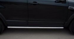 52 999 р. Защита порогов из круглой трубы диаметром 63 мм Russtal Chevrolet Captiva 1-ый рестайлинг (2011-2013) (Защита порогов с со скосами на торцах (вариант 1))  с доставкой в г. Майкоп. Увеличить фотографию 7