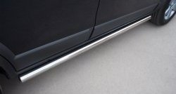 52 999 р. Защита порогов из круглой трубы диаметром 63 мм Russtal Chevrolet Captiva 1-ый рестайлинг (2011-2013) (Защита порогов с со скосами на торцах (вариант 1))  с доставкой в г. Майкоп. Увеличить фотографию 9