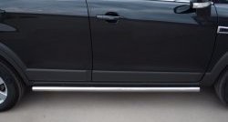 52 999 р. Защита порогов из круглой трубы диаметром 63 мм Russtal Chevrolet Captiva 1-ый рестайлинг (2011-2013) (Защита порогов с со скосами на торцах (вариант 1))  с доставкой в г. Майкоп. Увеличить фотографию 11