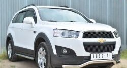 69 999 р. Защита порогов из круглой трубы диаметром 63 мм (рестайлинг) Russtal Chevrolet Captiva 2-ой рестайлинг (2013-2016) (Защита порогов с со скосами на торцах (вариант 1))  с доставкой в г. Майкоп. Увеличить фотографию 4