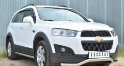 69 999 р. Защита порогов из круглой трубы диаметром 63 мм (рестайлинг) Russtal Chevrolet Captiva 2-ой рестайлинг (2013-2016) (Защита порогов с со скосами на торцах (вариант 1))  с доставкой в г. Майкоп. Увеличить фотографию 7