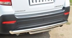 17 649 р. Защита заднего бампера (Ø63 и 42 мм, нержавейка) SLITKOFF Chevrolet Captiva 2-ой рестайлинг (2013-2016)  с доставкой в г. Майкоп. Увеличить фотографию 2