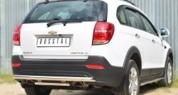 17 649 р. Защита заднего бампера (Ø63 и 42 мм, нержавейка) SLITKOFF Chevrolet Captiva 2-ой рестайлинг (2013-2016)  с доставкой в г. Майкоп. Увеличить фотографию 4