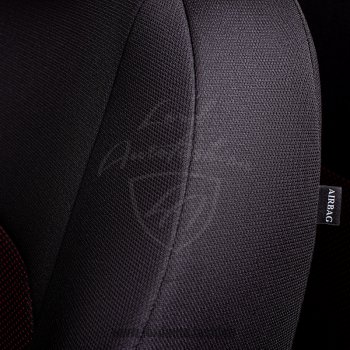 5 899 р. Чехлы для сидений Lord Autofashion Дублин (жаккард) Chevrolet Cobalt седан дорестайлинг (2011-2016) (Черный, вставка Ёж Красный)  с доставкой в г. Майкоп. Увеличить фотографию 3