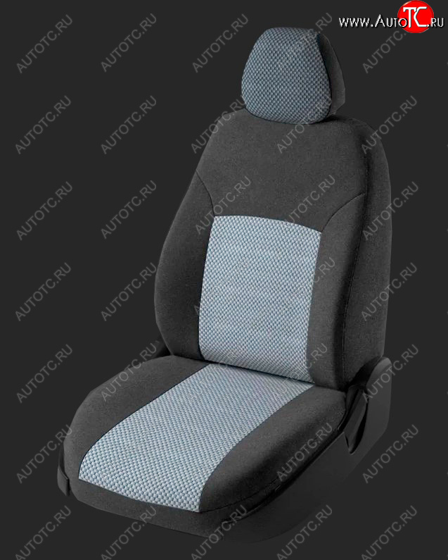 5 899 р. Чехлы для сидений Lord Autofashion Дублин (жаккард, спинка 60/40, 2 Г-образных подголовника) Chevrolet Cobalt седан дорестайлинг (2011-2016) (Серый, вставка Стежок Серый)  с доставкой в г. Майкоп