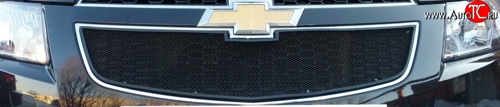 1 469 р. Сетка в решетку радиатора Russtal Chevrolet Cobalt седан дорестайлинг (2011-2016) (черная)  с доставкой в г. Майкоп