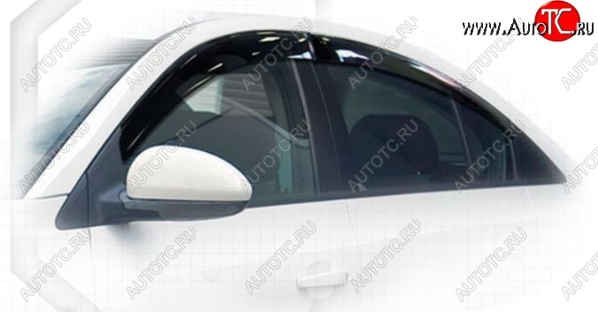 2 199 р. Дефлектора окон CA-Plastiс Chevrolet Cruze J300 седан дорестайлинг (2009-2012) (Classic полупрозрачный, Без хром.молдинга)  с доставкой в г. Майкоп