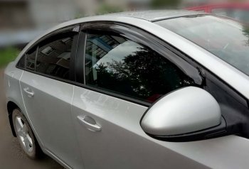 Дефлекторы окон (ветровики) SIM Chevrolet Cruze J300 седан рестайлинг (2012-2015)